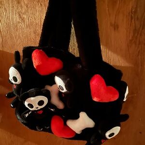 Fun n games Dolls Kill Skelenamals Plush tote with Skeleton Design nwt